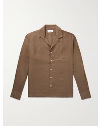 Lardini - Convertible-collar Linen Shirt - Lyst