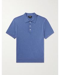 A.P.C. - Gregory Logo-embroidered Cotton And Cashmere-blend Polo Shirt - Lyst