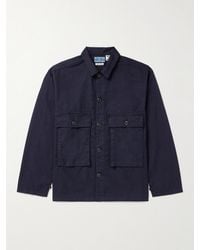 Blue Blue Japan - Indigo-dyed Cotton-blend Cargo Shirt - Lyst