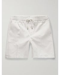 Brioni - Slim-fit Straight-leg Cotton-twill Drawstring Shorts - Lyst