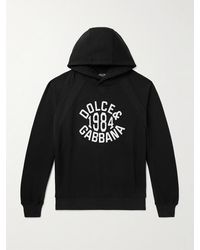Dolce & Gabbana - Logo-Print Cotton-Jersey Hoodie - Lyst