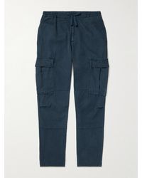 Officine Generale - Jay Tapered Lyocell-twill Drawstring Cargo Trousers - Lyst