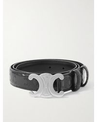 Celine - 2.5cm Triomphe Logo-Debossed Leather Belt - Lyst