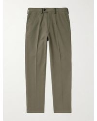 James Purdey & Sons - Tapered Pleated Cotton-twill Trousers - Lyst