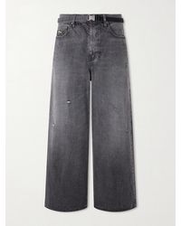 Sacai - Beyondexx Wide-leg Belted Distressed Jeans - Lyst