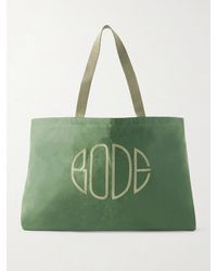 Bode - Logo-Embroidered Waxed-Cotton Tote Bag - Lyst