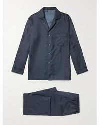 Rubinacci Polka-dot Silk Pyjama Set - Blue