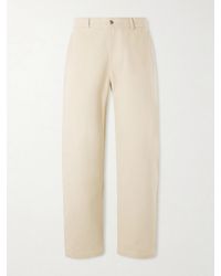 De Bonne Facture - Balloon Tapered Cotton-Drill Trousers - Lyst