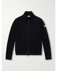 Moncler - Logo-Appliquéd Wool And Cashmere-Blend Zip-Up Cardigan - Lyst