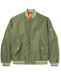 Gucci - Logo-jacquard Padded Cotton-twill Bomber Jacket - Lyst