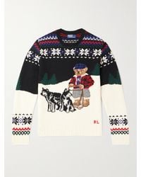 Polo Ralph Lauren - Pullover aus einer Wollmischung mit Fair-Isle-Intarsienmuster und Stickerei - Lyst