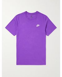 Nike - T-shirt in jersey di cotone con logo ricamato Sportswear Club - Lyst