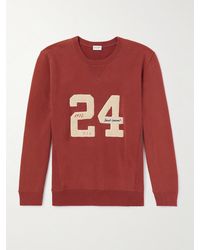 Saint Laurent - Embroidered Cotton-jersey Sweatshirt - Lyst
