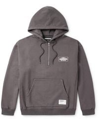 Neighborhood - Logo-Print Cotton-Jersey Half-Zip Hoodie - Lyst