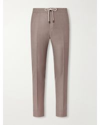 Slowear - Tapered Wool And Silk-Blend Twill Drawstring Trousers - Lyst