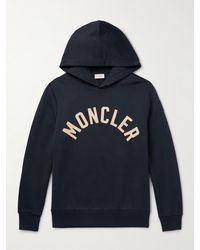 Moncler - Logo-embroidered Cotton-jersey Hoodie - Lyst