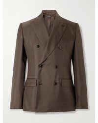 Dolce & Gabbana - Double-Breasted Silk-Twill Suit Jacket - Lyst