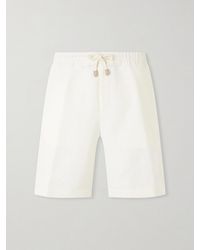 Canali - Straight-Leg Linen And Silk-Blend Bermuda Shorts - Lyst