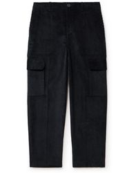 FRAME - Wide-leg Cotton-corduroy Cargo Trousers - Lyst