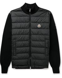 Moncler - Padded-panel Knit Cardigan - Lyst