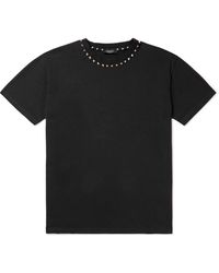 Valentino Garavani - Rockstud Embellished Cotton-jersey T-shirt - Lyst