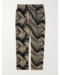 Dries Van Noten - Gerade geschnittene Hose aus Jersey mit Kordelzugbund in Glitter-Optik - Lyst