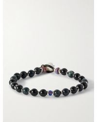 Mikia - Sterling, Obsidian And Shell Beaded Bracelet - Lyst