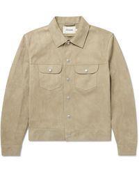 FRAME - Slim-Fit Suede Trucker Jacket - Lyst