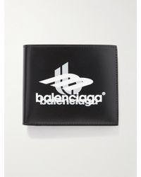 Balenciaga - Cash Square Logo-print Leather Bifold Wallet - Lyst