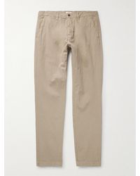 Hartford - Tyron Slim-fit Straight-leg Cotton And Linen-blend Trousers - Lyst
