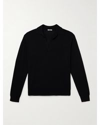 AURALEE - Cashmere And Silk-blend Polo Shirt - Lyst