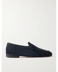 Rubinacci - Leather-Trimmed Suede Penny Loafers - Lyst