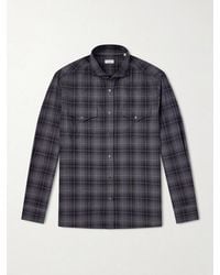 Brunello Cucinelli - Checked Cotton-Flannel Shirt - Lyst