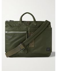 Porter-Yoshida and Co Flying Ace 2way Webbing-trimmed Nylon Briefcase - Green