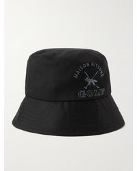 Maison Kitsuné - Logo-embroidered Cotton-twill Golf Bucket Hat - Lyst