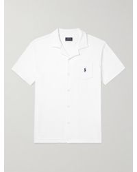 Polo Ralph Lauren - Camicia in spugna di cotone con logo ricamato e colletto aperto - Lyst