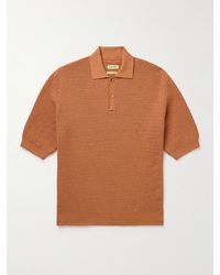 De Bonne Facture - Honeycomb Organic Cotton Polo Shirt - Lyst
