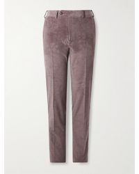 Canali - Tapered Cotton-blend Corduroy Trousers - Lyst