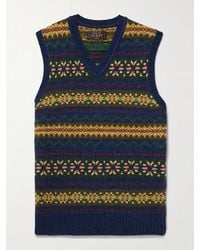 Beams Plus - Fair Isle Wool-blend Sweater Vest - Lyst