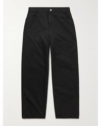Burberry - Straight-leg Cotton-twill Trousers - Lyst