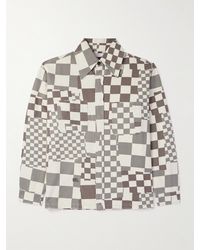 ERL - Checked Cotton-canvas Jacket - Lyst