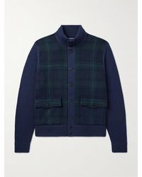 Polo Ralph Lauren - Wool And Checked Flannel Cardigan - Lyst