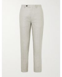 MR P. - Prince Of Wales Checked Virgin Wool And Linen-Blend Trousers - Lyst