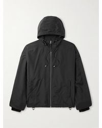 Loewe - Leather-trimmed Silk-blend Taffeta Hooded Jacket - Lyst