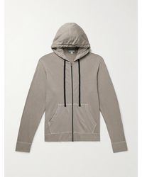 James Perse - Garment-dyed Cotton-jersey Zip-up Hoodie - Lyst
