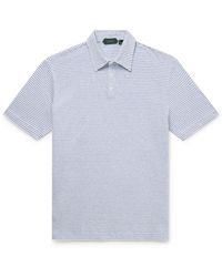 Incotex - Zanone Slim-fit Striped Linen And Cotton-blend Polo Shirt - Lyst