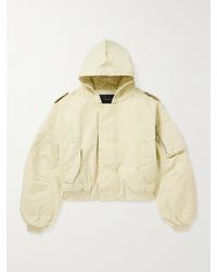 Entire studios - W2 Cropped Padded Washed Cotton-canvas Hooded Bomber Jacket - Lyst