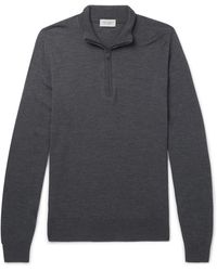 John Smedley - Tapton Slim-fit Merino Wool Half-zip Sweater - Lyst