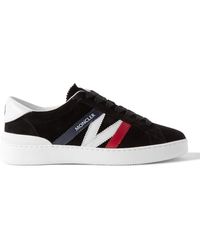 Moncler - Navy Calf Suede Sneakers - Lyst