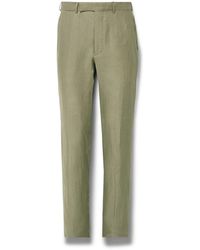 Zegna - Slim-fit Oasi Lino Twill Suit Trousers - Lyst